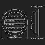Repa Market 10" Inch Aluminum White Soffit Air Vent Cover - Louvered Round Gable Vent with Mesh Screen - Exhaust/Intake Ventilation Grill for House, Attic, Bathroom - Outdoor Metal Duct Grate