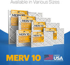 BNX TruFilter 20x25x1 MERV 10 (6-Pack) AC Furnace Air Filter - MADE IN USA - Pleated Air Conditioner HVAC AC Furnace Filters - Removes Odor, Mold, Bacteria, Smoke