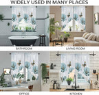 Blue Tulips Swag Valances for Windows, Watercolor Flowers Butterfly Spring Farmhouse Blue Rod Pocket Kitchen Curtains Valance, Small Window Curtains Swag for Cafe Living Room, 2 Panels, 28x36 inch