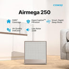 COWAY Air Purifiers for Home Large Room Up to 1,860 ft², Washable Pre-Filter and HEPA Filter for Smoke, Allergies, Pet Dander, Odor, AQI, Smart & Rapid Mode, Timer, 3yr Warranty, Airmega 250