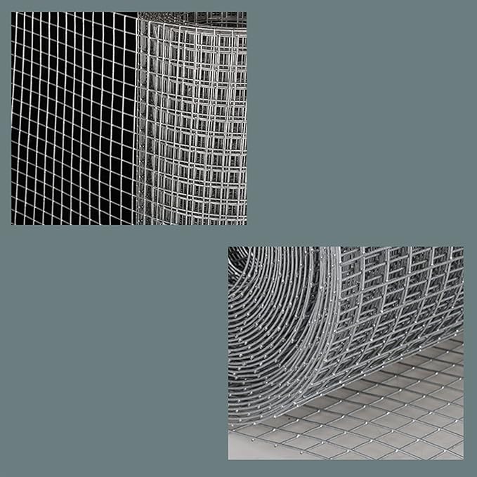AOTNZ Welded Wire Fencing, Stainless Steel Anti-Rust Decorate Square Screening Filter Sheet for Garden Fence Aviary Hutch Net Fence Chicken Coop Pond Enclosure (Color : Silver, Size : 1.5x6m)