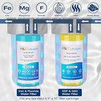 H&G Lifestyles Whole House Water Filter System,Iron Filter for Well Water,2-Stage Water Softener Filtration System, Eliminate Sulfur Smell in Well Water,10" x 4.5" Cartridge,1" Barb Brass Adapter