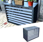 Split Air Conditioner Fence Privacy Screen 4 Panel, Aluminum Air Conditioner and Heat Pump Cover, Trash can Enclosure, Outdoor Flower Stand (Black 100x50x70cm/39x20x28in)