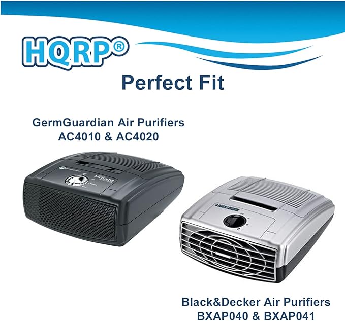 HQRP 2-pack Air Purifier Filter compatible with Black&Decker BXAP040 BXAP041 Table Top, parts BXFLTX FLT4010 Replacement