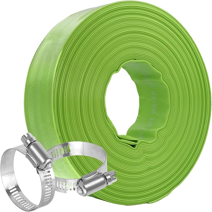 Eastrans 1-1/2'' x 100 FT Pool Backwash Hose with 2 Hose Clamps,Extra Heavy Duty Discharge Hose,Drain Hose for Swimming Pool,Super wear-resistant,weather blast,green