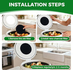 Compost Filters 12-Pack, 7.25 Inch Round Charcoal Filters with Sizing Template for Compost Bin Bucket Countertop Kitchen
