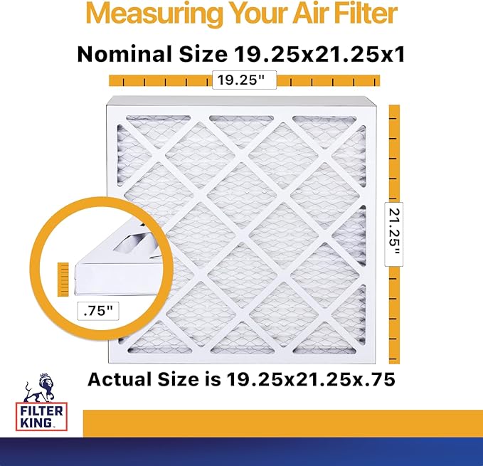 Filter King 19.25x21.25x1 Air Filter | 6-PACK | MERV 13 HVAC Pleated A/C Furnace Filters | MADE IN USA | Actual Size: 19.25 x 21.25 x .75"
