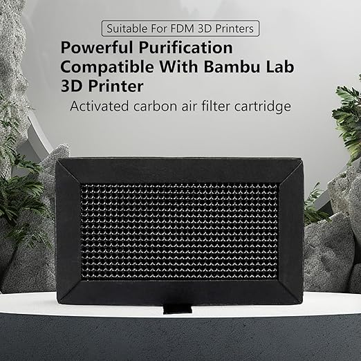 3D Printer Activated Carbon Air Filter Cartridge for Bambu Lab X1C/P1P/P1S/X1/X1E, Air Purifier Filter Replacement, Easy to Install 3D Printer Accessories Ultra-Absorption for 3D Printing Filament