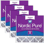Nordic Pure 20x20x5 (Actual Size: 19 5/8 x 19 7/8 x 4 3/8) Honeywell/Lennox Replacement MERV 8 Air Filters 4 Pack