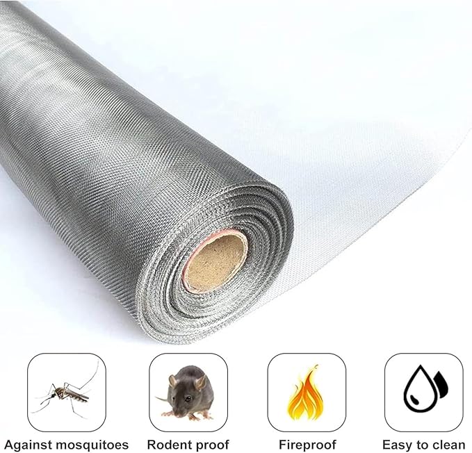 304 Stainless Steel Wire Mesh 100 Mesh Screen Sheet, Woven Metal Filter Cloth, Precision Filtration Fabric, Utility Panel for Kitchen Workshop, Easy Trim Design