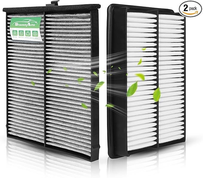 Engine & Cabin Air Filter for 2014-2018 Mazda 3 (2.0L)/ 2014-2018 Mazda 3 (2.5L)/2014-2021 Mazda 6 (2.5L) Air filter for Car Replacement CF11811 CA11259 Automotive Accessories-2 Pack