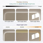 Bathroom Mirror with LED Lights，Bathroom Led Mirror ，Backlit Bathroom Mirror ，LED Mirror for Bathroom，with Touch Sensor/Demister pad，Shatterproof，Adjustable Lights(A,W50*H70cm/W19.7*H27.6IN)