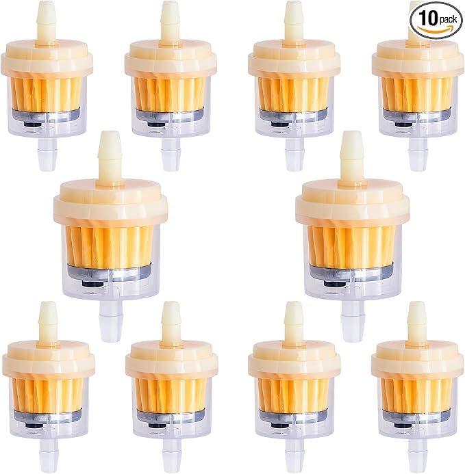 10PCS 1/4" 6mm-7mm Gas Inline Fuel Filter, with magnet, Fit for ATV Scooter Moped Go Kart Dirt Bikes Snowblower Motorcycle Lawnmower Taotao Small Tractors Snowmobiles Garden Tillers Generators