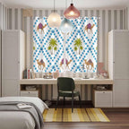 2 Panel Kitchen Cafe Curtains, Camels Palm Trees Sunlight Filtering Nature Air Through, Home Decor Window Covering Tier Curtains for Living Room 80W x 63L inch Tropical Desert Animal Plants Polka Dot
