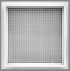 HVAC Premium 14'' x 32'' Cube Core Eggcrate Return Air Filter Grille for 1'' Filter - Aluminum - White [Outer Dimensions: 16.5'' x 34.5]