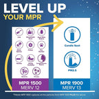 Filtrete 20x30x1 AC Furnace Air Filter, MERV 12, MPR 1500, CERTIFIED asthma & allergy friendly, 3 Month Pleated 1-Inch Electrostatic Air Cleaning Filter, 2-Pack (Actual Size 19.81x29.81x0.78 in)