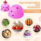 Silicone Egg Brush Cleaner, Egg Washer for Fresh Eggs, Egg Cleaner for Fresh Eggs, Egg Scrubber for Fresh Eggs, Reusable Cleaning Tools for Egg Washer (Pink)