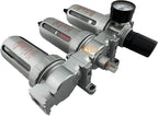 1/4" NPT MID FLOW Filter Regulator Coalescing Desiccant Dryer System For Compressed Air Lines, Poly Bowls, Great For Paint Spray And Plasma Cutter (AUTO DRAIN)