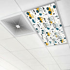6 Pcs Fluorescent Light Covers for Ceiling Lights Construction Vehicle Excavators Trucks Mountains Decorative Magnets Light Filters for Office Home Classroom Must Haves 4’ x 2’
