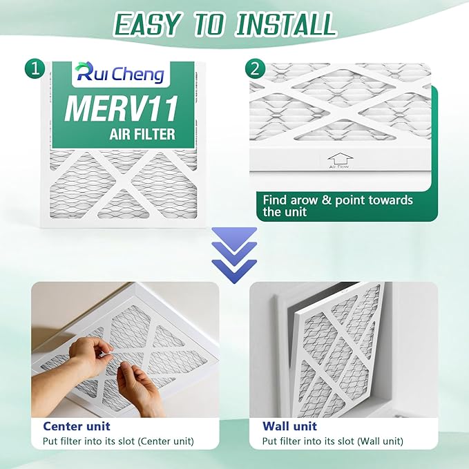 6 Pack Updated 10x14x2 Air Filter, pertain Merv 11 HVAC Pleated A/C Furnace Filters (Actual Size: 9.5x13.5x1.75)