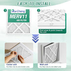 4 Pack Updated 9x9x1Air Filter, pertain Merv 11 HVAC Pleated A/C Furnace Filters (Actual Size: 9.5x9.5x0.75)