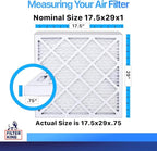 Filter King 17.5x29x1 Air Filter | 4-PACK | MERV 8 HVAC Pleated A/C Furnace Filters | MADE IN USA | Actual Size: 17.5 x 29 x .75"