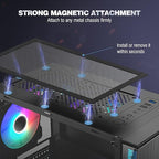MoKo 400x300mm DIY PC Case Dust Mesh Filter, [4 Pack] PVC Dustproof Magnetic Dust Filter Cover, PC Mesh Grill with Magnetic Frame Strip Computer Cooler Fan Dust Filter for Computer PC Case, Black