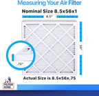 Filter King 8.5x56x1 Air Filter | 4-PACK | MERV 8 HVAC Pleated A/C Furnace Filters | MADE IN USA | Actual Size: 8.5 x 56 x .75"