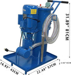 220V Filtering Machine Portable Hydraulic Oil Filter Cart Single Cylinder Mobile Oil Filtration Purification System 3um Fine Size with 78.74in/2m PVC Hose