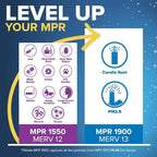 Filtrete 16x25x4 AC Furnace Air Filter, MERV 13, MPR 1900, Premium Allergen, Bacteria & Virus Filter, Electrostatic Air Cleaning Filter, 2-Pack (Actual Size 15.44 x 24.62 x 4.31 in)