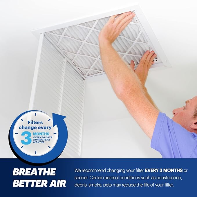 BNX TruFilter 20x25x1 MERV 13 (12-Pack) AC Furnace Air Filter - MADE IN USA - Electrostatic Pleated Air Conditioner HVAC AC Furnace Filters - Removes Pollen, Mold, Bacteria, Smoke
