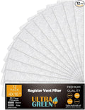 4 x 10 Inch Air Vent Filter for Home Ceiling Thin, ULTRA GREEN Floor Filters Replacement for Register Work in Indoor Home Air Purifier, Air Conditioner 4" x 10" 12-Pack (White)
