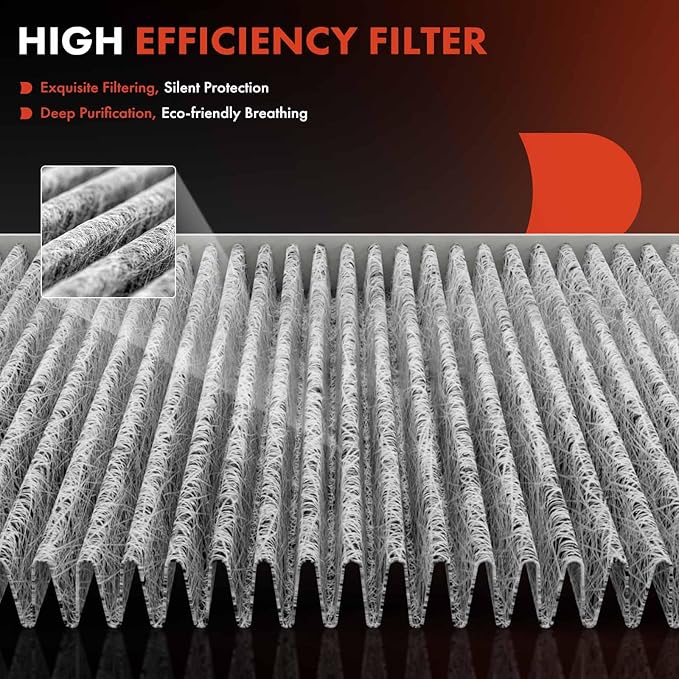 A-Premium 2-PC Cabin Air Filter w/Activated Carbon Compatible with Honda & Acura Model - Civic (01-05), CR-V (02-06), Element (03-11), CSX (06), EL (97-00 02-05), RSX (02-06)