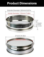All 304 Stainless Steel 100 Mesh Test Sieve (0.15mm Aperture), 8 Inch/20cm Diameter, Fine Flour Sifter & Filter, Lab Analysis Screen for Cement, Coatings, Fillers & Fine Dust Separation