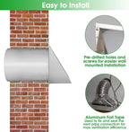 8 Inch Wall Vent,Hooded Wall Vent with Screen and Damper,Outdoor Wall Exhaust Vent Cover Exterior Wall Mount Cap for Kitchen Range Hood HVAC Duct Dryer Air Ventilation,Stainless Steel