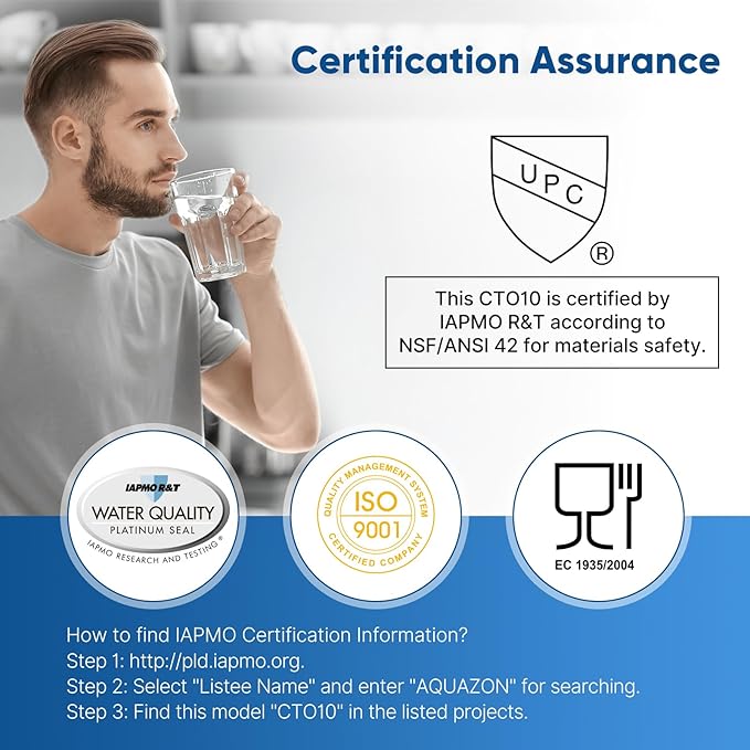 1 Micron 2.5" x 10" Whole House CTO Carbon Water Filter Cartridge Replacement for Under Sink Water Filter System, Dupont WFPFC8002, WFPFC9001, FXWTC, SCWH-5, WHEF-WHWC, WHCF-WHWC, AMZN-SCWH-5, 2Pack