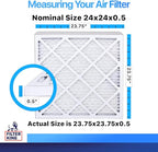 Filter King 24x24x0.5 Air Filter | 4-PACK | MERV 8 HVAC Pleated A/C Furnace Filters | MADE IN USA | Actual Size: 23.75 x 23.75 x 0.5"