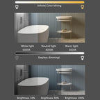 Bathroom Mirror with LED Lights, Wall Mounted Bathroom Mirrors, Bathroom Mirrors with Touch, 3 Colour Dimmable and Demister Pad, IP44 Smart Mirror(39.3"/100cm)