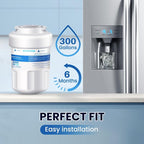 GOLDEN ICEPURE RWF0600A Refrigerator Water Filter Replacement for GE SmartWater MWFA, GWF, GWFA, FMG-1, WFC1201, GSE25GSHECSS, PC75009, 197D6321P006, Kenmore 9991, PC83879, 4PACK