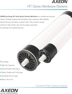 Axeon HF1-4040 2500 GPD RO Membrane Element – 4-inch x 40-inch, Low-Pressure Polyamide Thin Film Membrane TFM, 150 PSI, High-Flow Water Filtration for Commercial Reverse Osmosis 200379