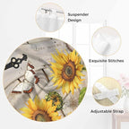 Farm Flowers Kitchen Curtains 36 Inch Length, Small Window Curtains Tab Top, Retro Sunflowers Barn Doors Butterfly Wood Board Light Filtering Short Window Treatments Tier Drapes 27.5"x36" 2 Panel