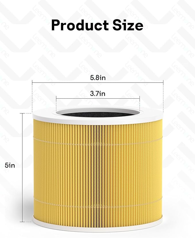 Leemone Core Mini Pet Replacement Filter for LEVOIT Core Mini Air Purifiers, High-Efficiency Activated Carbon, Replace Part Core Mini-RF, 2 Pack,yellow