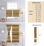 Vintage Western Kitchen Curtains 24 Inch Length, Small Window Curtains Tab Top, Rustic Farmhouse Wooden Grain Barn Door Light Filtering Short Window Treatments Tier Drapes 27.5"x24" 2 Panel