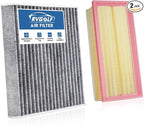 Engine+Cabin Air Filters Set Fit for 2018-2026 Volkswagen Atlas 2.0L 3.6L, Atlas Cross Sport 2020-2026 Engine Air Filter VW Atlas Replacement Automotive Accessories CF11643 3QF129620