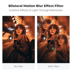 K&F CONCEPT 82mm Bilateral Blur Ghost Motion Filter Super Speed Effects for Camera Lens Clear Optical Glass with Cleaning Cloth