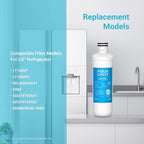 AQUA CREST LT1000PC ADQ747935 Refrigerator Water Filter and Air Filter, Replacement for LG® LT1000P®/PC/PCS, LMXS28626S, LFXS26973S, MDJ64844601, ADQ74793501, ADQ74793502 and LT120F®, 2 Combo
