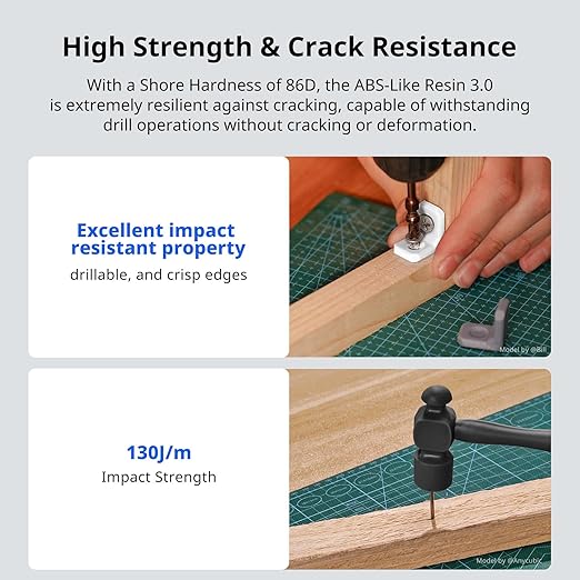 ANYCUBIC ABS-Like Resin 3.0, Upgraded 14K 3D Printer Resin with Enhanced Strength and Toughness, High Precision, Low Odor, Wide Compatibility for All LCD Resin 3D Printers (Beige, 1kg)