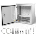 Steel Electrical Box, 20"x16"x8" Steel Enclosure, IP67 Waterproof & Rust-Resistant, Outdoor/Indoor Electrical Junction Box with Mounting Plate for Wall/Pole Mount