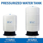 iSpring T20M 20 Gallon Pre-Pressurized Tank for Reverse Osmosis (RO) Systems with 14 gallons of Water Storage Capacity, White
