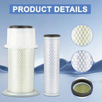 M802606 AF3036 Outer Inner CH12881 UC11955 Air Filter fits for Donaldson P814723 Compatible with Fleet Guard AF4758KM Compatible with John Deere Tractor 870 770 790 970 1070 1050